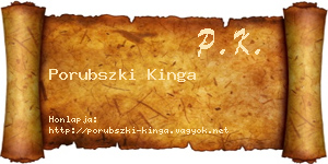 Porubszki Kinga névjegykártya